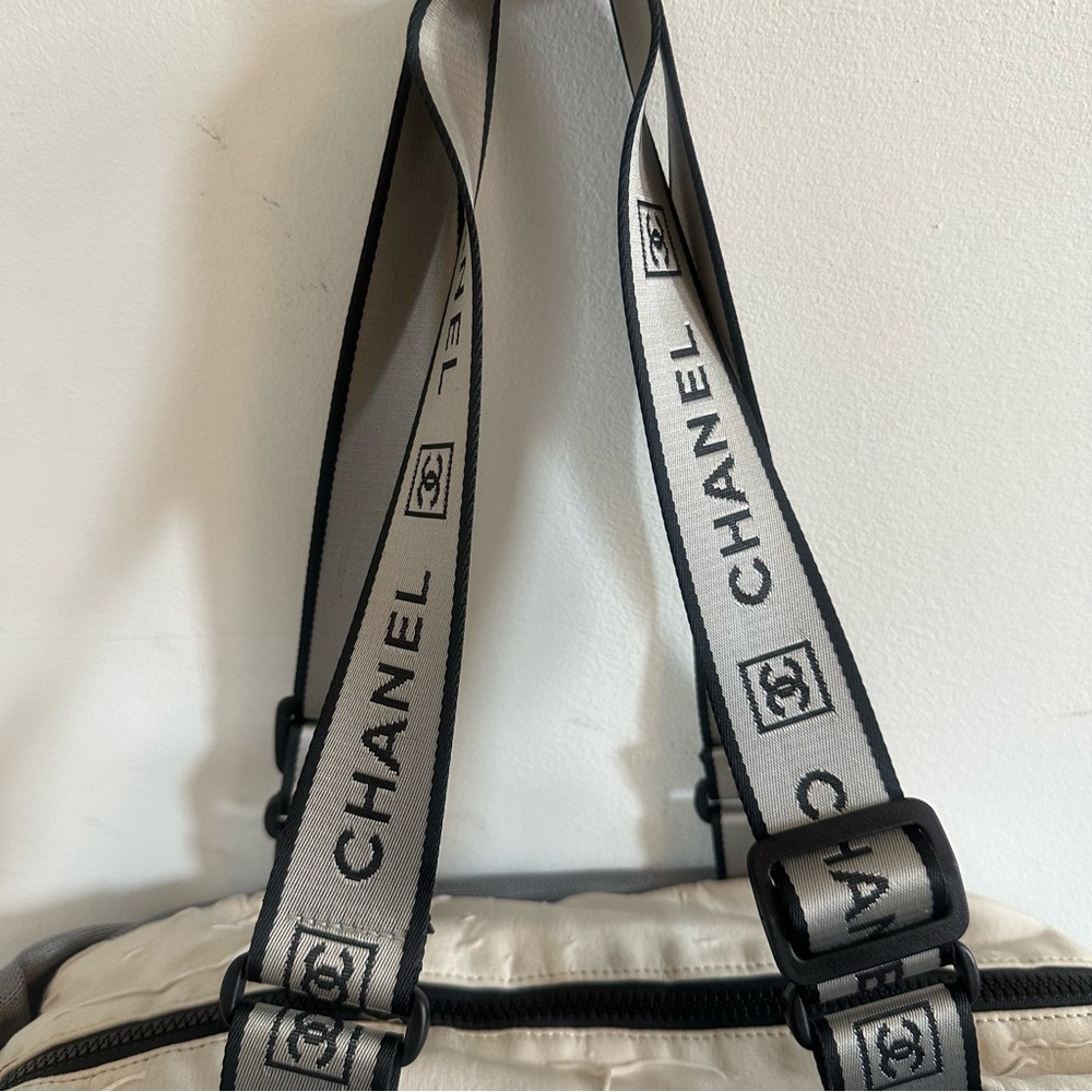 CHANEL Black and Cream Duffel Bag - Picture 2 of 9
